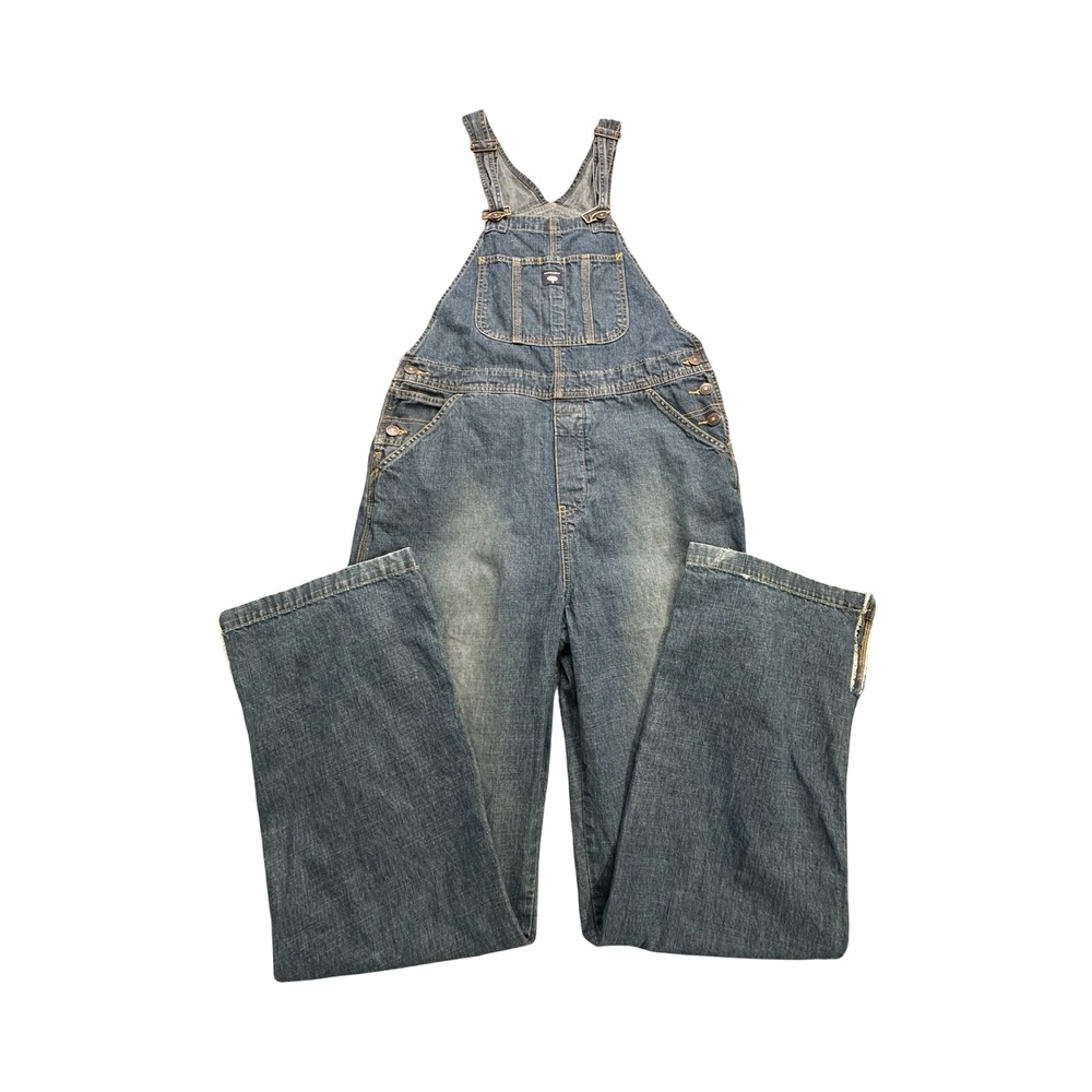 Unionbay Overalls Mens L Blue Denim Wide Leg Cotton Western